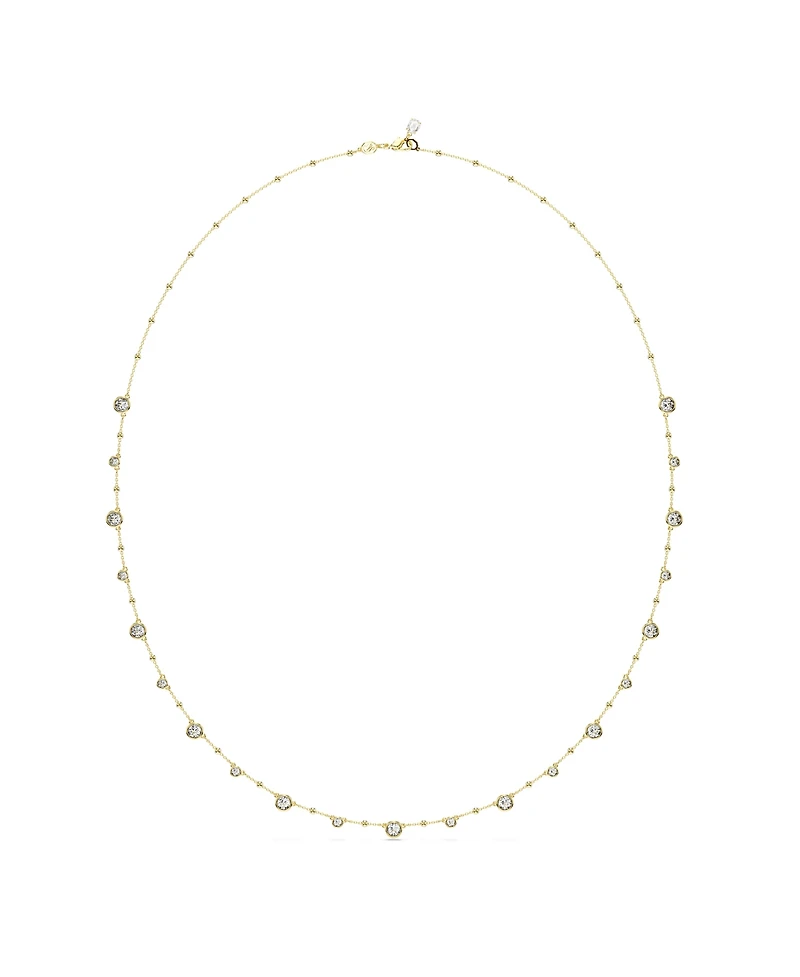 Swarovski Round Cut, White, Gold-Tone Imber Strand age Necklace