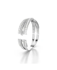 Swarovski Infinity, White, Rhodium Plated Hyperbola Cuff Bracelet