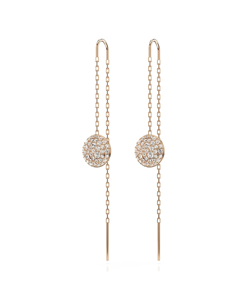 Swarovski White, Rhodium Plated or Rose-Gold Tone Meteora Drop Earrings