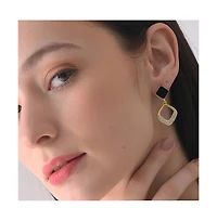 Sohi Women's Black Embellished Geometric Drop Earrings