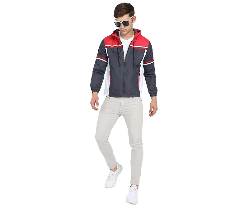 Campus Sutra Men's Multicolor Zip-Front Jacket With Insert Pocket