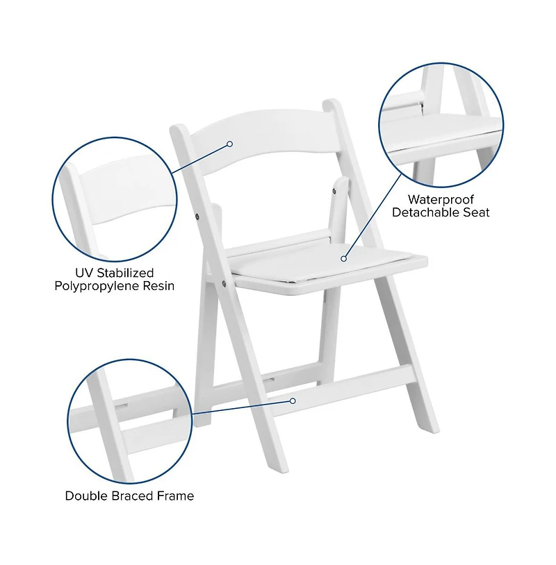 10 Pack Kids Resin Folding Event Party Chair With Vinyl Padded Seat