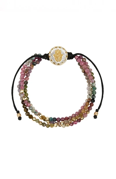 Peaceful Guidance - Tourmaline Hamsa Charm Bracelet
