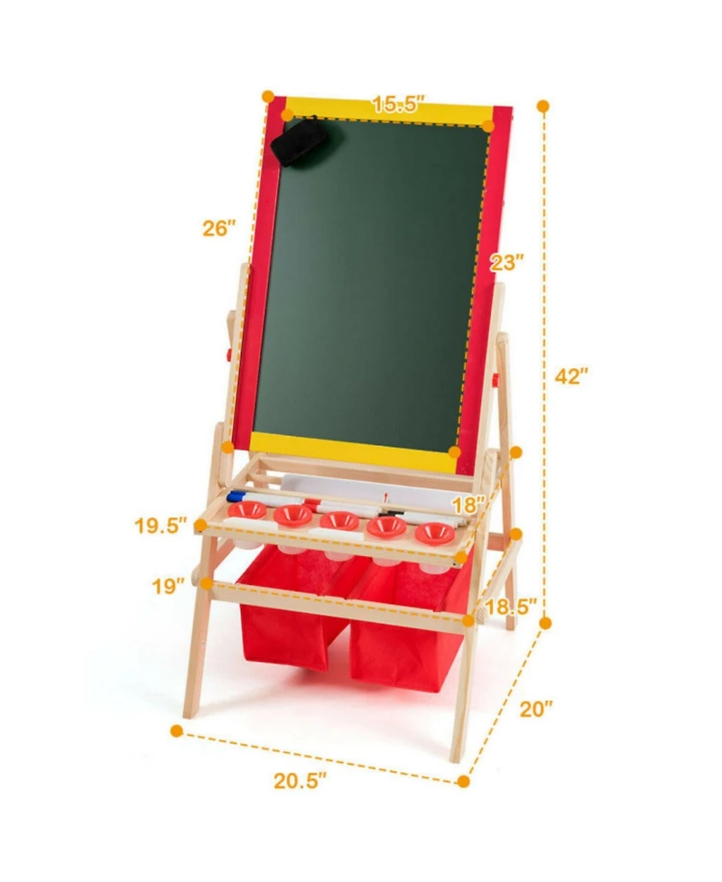 Sugift Flip-Over Double-Sided Kids Art Easel