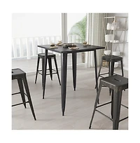Rothko Patio Dining Table With Metal Frame And Square Top