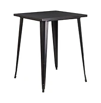 Rothko Patio Dining Table With Metal Frame And Square Top