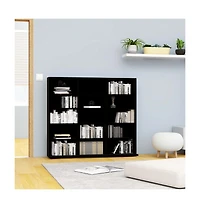 Cd Cabinet Black 40.2"x9.1"x35.2" Engineered Wood