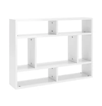 vidaXL Wall Shelf High Gloss White 29.5"x6.3"x21.7" Engineered Wood