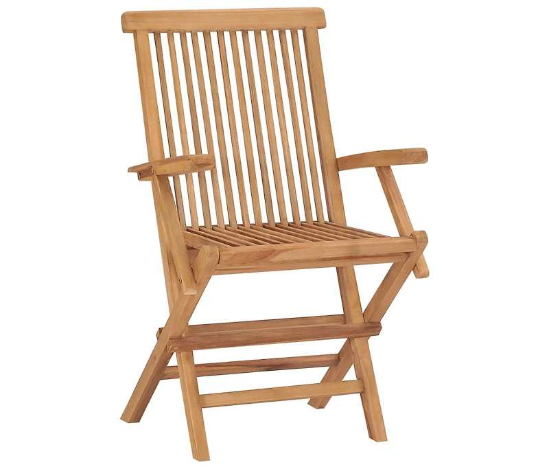 Folding Patio Chairs 2 pcs Solid Teak Wood