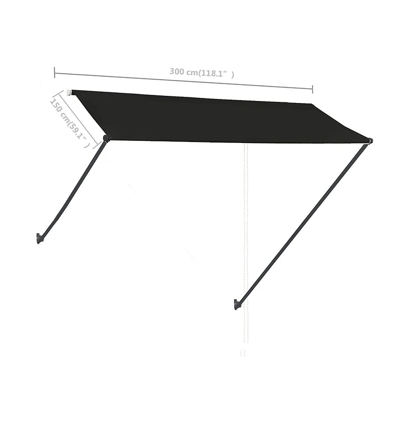 Retractable Awning with Led 118.1"x59.1" Anthracite