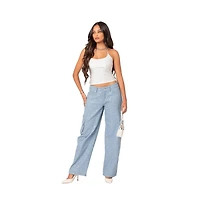 Women's Icing sequin low rise cargo jeans