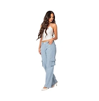 Women's Icing sequin low rise cargo jeans