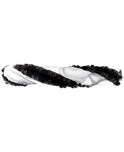 Black Spinel Twisted Band (1 ct. t.w.) Sterling Silver