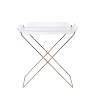 Simplie Fun Cersei Tray Table In Clear Acrylic & Copper