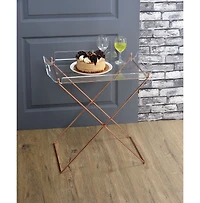 Simplie Fun Cersei Tray Table In Clear Acrylic & Copper