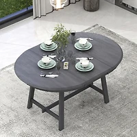 Simplie Fun Wood Dining Table Round Extendable Dining Table For Dining Room