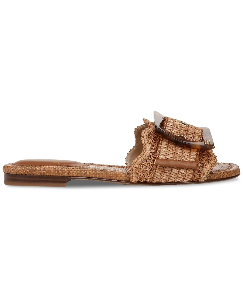 Sam Edelman Women's Bambi Raffia Buckle Slide Sandals