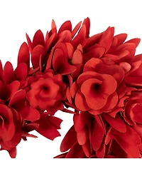 Northlight Wooden Rose Artificial Valentine's Day Floral Wreath, 15"