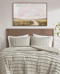 Madison Park Peaceful River Hand Embellished Framed Canvas Abstract Landscape Wall Art