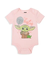 Star Wars Baby Girls The Mandalorian Yoda 5 Pack Short Sleeve Bodysuits