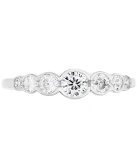 Cubic Zirconia Graduated Bezel-Set Cubic Zirconia Ring in Sterling Silver