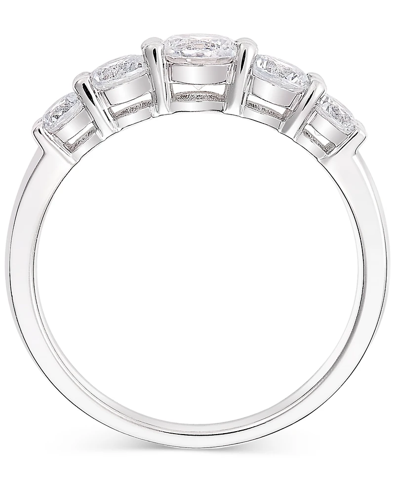Diamond Five Stone Graduated Band (1 ct. t.w.) in 14k White Gold