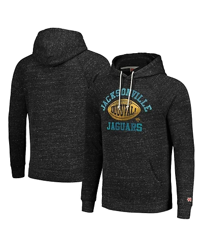 Men's and Women's Homage Heather Charcoal Jacksonville Jaguars Hyperlocal Raglan Pullover Hoodie