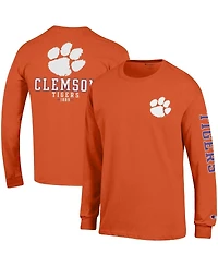 Men's Champion Orange Clemson Tigers Team Stack Long Sleeve T-shirt