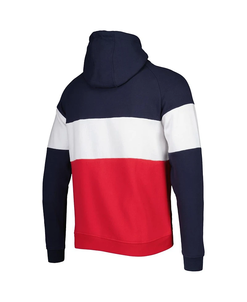 Men's New Era Red England Patriots Colorblock Current Pullover Hoodie