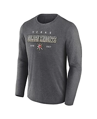 Men's Fanatics Heather Charcoal Vegas Golden Knights Long Sleeve T-shirt