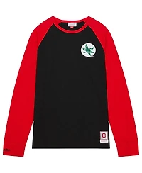 Men's Mitchell & Ness Black Ohio State Buckeyes Legendary Slub Raglan Long Sleeve T-shirt