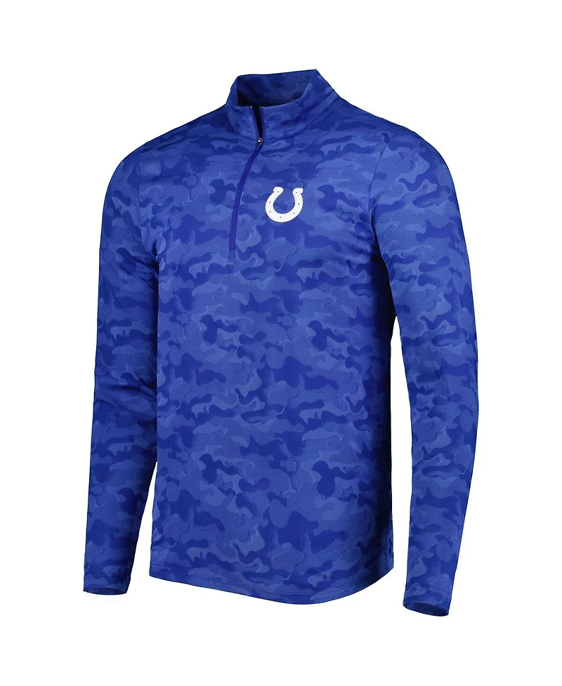 Men's Antigua Royal Indianapolis Colts Brigade Quarter-Zip Sweatshirt