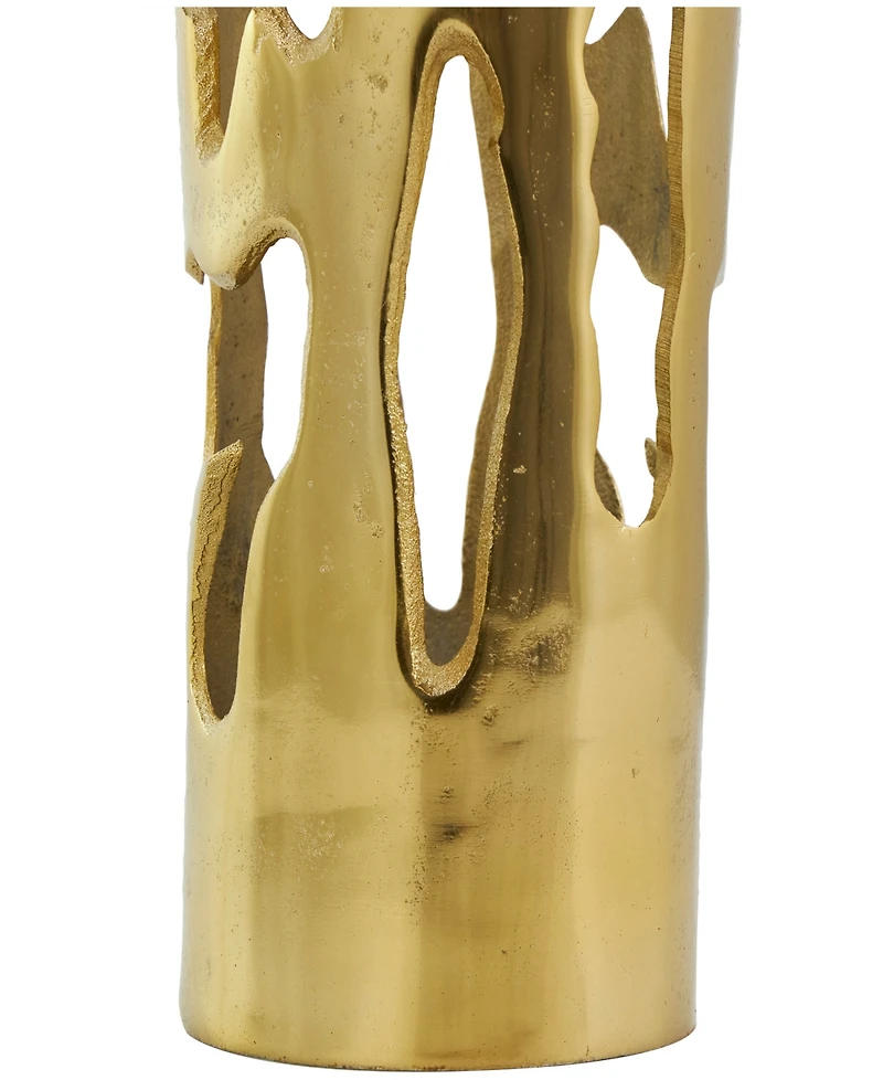 Rosemary Lane Aluminum Drip Vase with Melting Designed Body, 9" x 8" x 31"