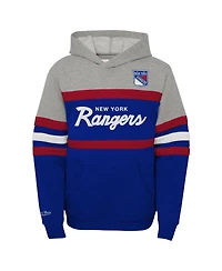 Big Boys Mitchell & Ness Gray New York Rangers Head Coach Pullover Hoodie