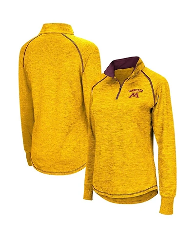 Women's Colosseum Minnesota Gophers Bikram Raglan Quarter-Zip Top
