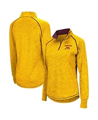 Women's Colosseum Minnesota Gophers Bikram Raglan Quarter-Zip Top