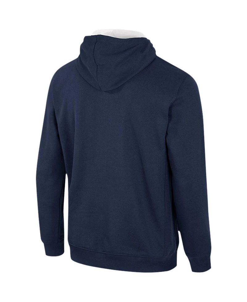 Men's Colosseum Navy Byu Cougars Half-Zip Hoodie