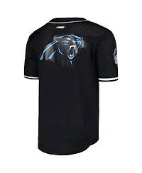 Men's Pro Standard Bryce Young Black Carolina Panthers Mesh Baseball Button-Up T-shirt