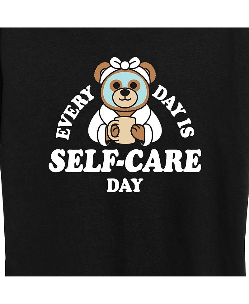 Hybrid Apparel Trendy Plus Self Care Teddy Graphic T-shirt