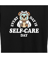 Hybrid Apparel Trendy Plus Self Care Teddy Graphic T-shirt