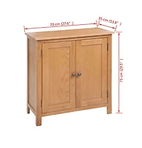 Sideboard Solid Oak Wood 27.6"x13.8"x29.5" Brown
