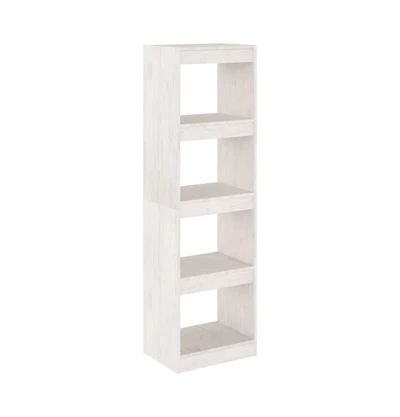 Book Cabinet Room Divider White 15.7"x11.8"x53.3" Solid Wood Pine