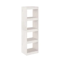 Book Cabinet Room Divider White 15.7"x11.8"x53.3" Solid Wood Pine