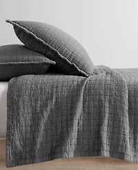 Closeout! Calvin Klein Essential Garment Washed Cotton Jacquard Coverlet