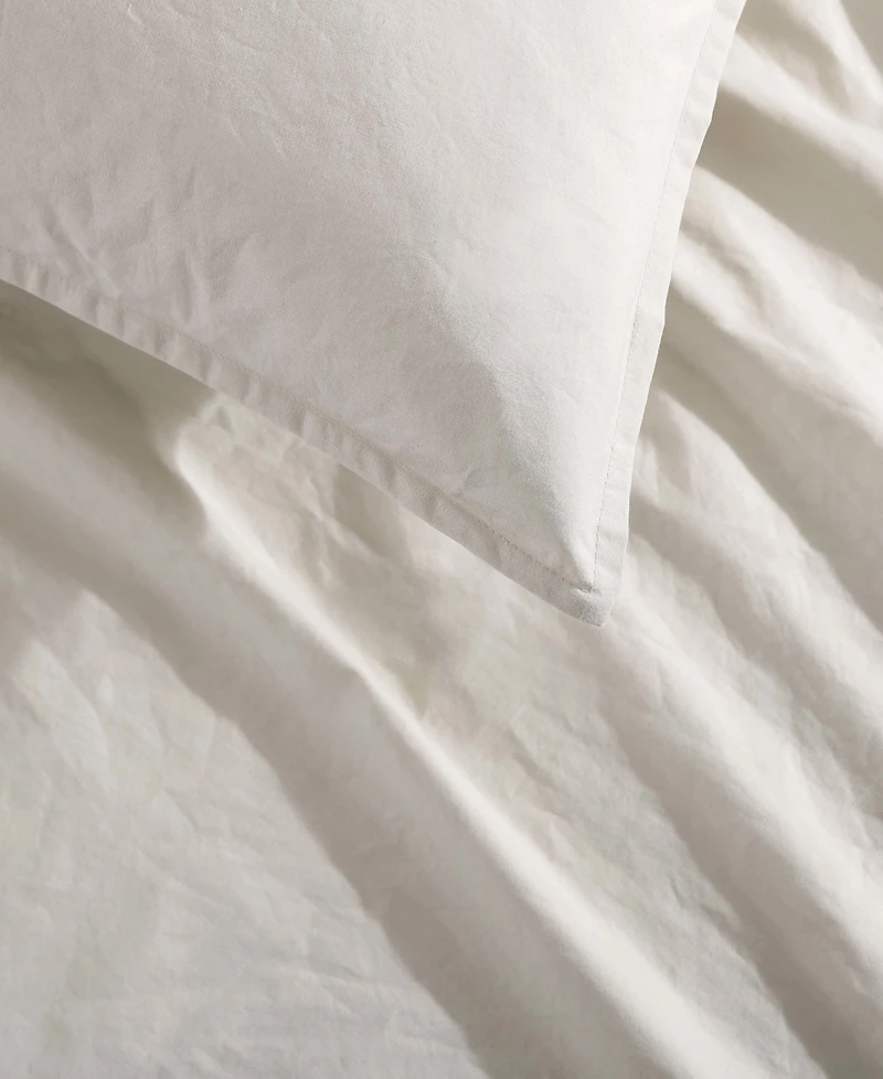 Closeout! Calvin Klein Washed Percale Cotton Solid 3 Piece Comforter Set