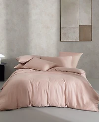 Closeout! Calvin Klein Organic Earth Solid Cotton Sateen 3 Piece Duvet Cover Set