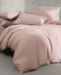 Closeout! Calvin Klein Organic Earth Solid Cotton Sateen 3 Piece Duvet Cover Set
