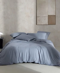 Closeout! Calvin Klein Organic Earth Solid Cotton Sateen 3 Piece Duvet Cover Set