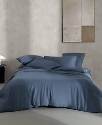 Calvin Klein Organic Earth Solid Cotton Sateen 3 Piece Duvet Cover Set