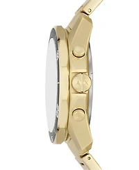 A|X Armani Exchange Men's Chronograph Gold-Tone Stainless Steel Watch 44mm